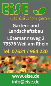 Banner von Jürgen Eise Garten- und Landschaftsbau in Weil am Rhein mit Kontaktdaten und Informationen zu Garten- und Landschaftsbau.